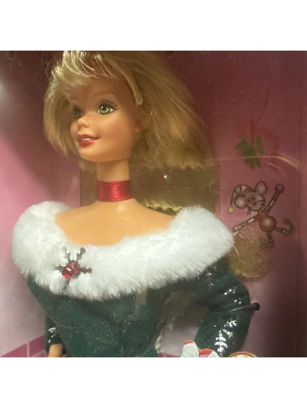 Festive Season Barbie Doll with Stocking Special Edition 1997 Mattel #18909